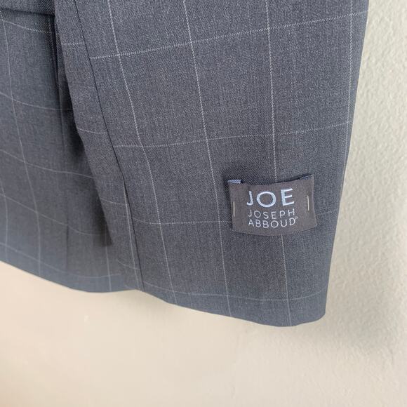 NEW JOE Joseph Abboud Size 38R Men's Windowpane Blazer Jacket Charcoal Gray - Picture 8 of 13